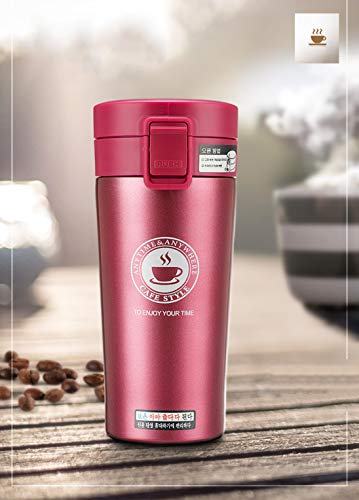 Vaso Termico Café Termo Taza Botella Taza Coche Acero Inoxidable Café Agua Thermos Frascos Termo Cafe Hermetico (Rosa) - Imagen 8