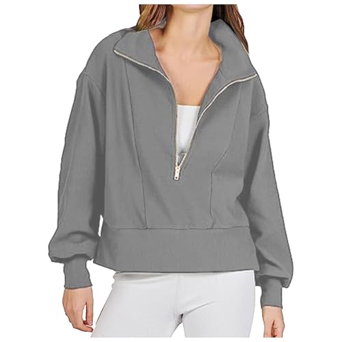 Sweat-shirt femme fermeture éclair col V avec short pyjama gris