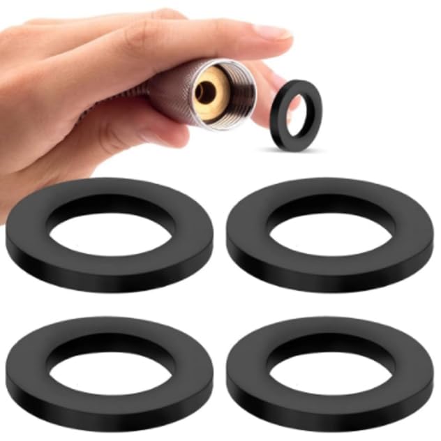4 Pieces Hose Washers, 3/4 Inch Rubber Garden Hose Washers Universal Water Hoses Gasket Tap Seal Ring Gaskets Attachment Hoses Fittings for Shower Connector, Water Faucet (Black)