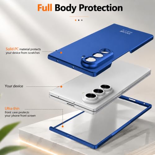 Image of TechTrendz Ultra-Thin for Galaxy Z Fold 8 Ultra Case, Full Body Case with Built-in Screen Protector, Shockproof Hard PC Protective Slim Matte Cover for Samsung Galaxy Z Fold 8 Ultra Back Cover - Blue