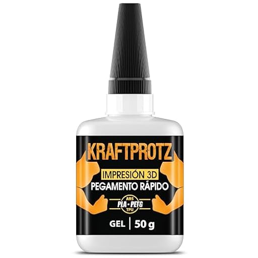 Pegamento 3D Gel extra fuerte – KRAFTPROTZ 50 g XXL – superglue resistente al agua, calor & vibraciones – punta antiderrame – adhesivo para PLA, ABS, PETG, TPU – ideal para impresión 3D y reparaciones | Ya disponible en tu tienda friki favorita! En mundofriki.es! Pegamento 3D Gel extra fuerte – KRAFTPROTZ 50 g XXL – superglue resistente al agua, calor & vibraciones – punta antiderrame – adhesivo para PLA, ABS, PETG, TPU – ideal para impresión 3D y reparaciones | Ya disponible en tu tienda friki favorita! En mundofriki.es!