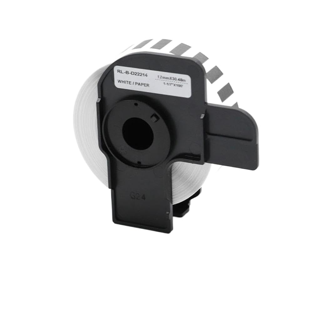 12 mmx30.48m DK22214 La Etiqueta Continua de Papel térmico Funciona con la Impresora de Etiqueta QL QL-500 QL-570 y máquinas de etiquetado similares DK-22214(10 Roll)