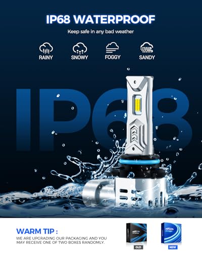 Image of Marsauto 9005 /9006 LED Bulbs Combo, 1200% Brightness 120000LM, 1:1 Mini Size, 8-Position Adjustable Ring, Perfect Beam, CANbus Ready, Plug and Play, 4 Bulbs