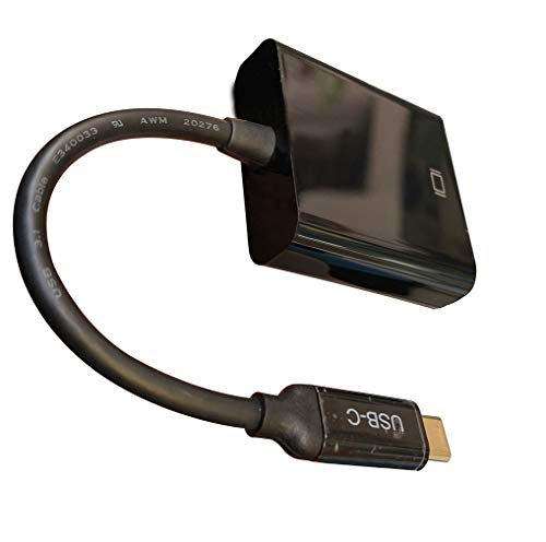 Usb-C To Vga Adapter Thunderbolt 3 With Gold-Plated Connector Usb3.1 Type C To Vga Adapter For Vga Compatible For Macbook Pro/ Dell Xps 13/Chromebook Pixel/Yoga 910/Miix 510/Surface Go(Black) #TOP3