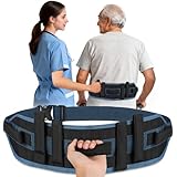 NINEMAX Gait Belt for Seniors, Gait Belt with Handles for Elderly, Medical Nursing Lift Gate Belts Assist for Physical Therapy and Patients Walking Safety Cotton Handle (Blue)