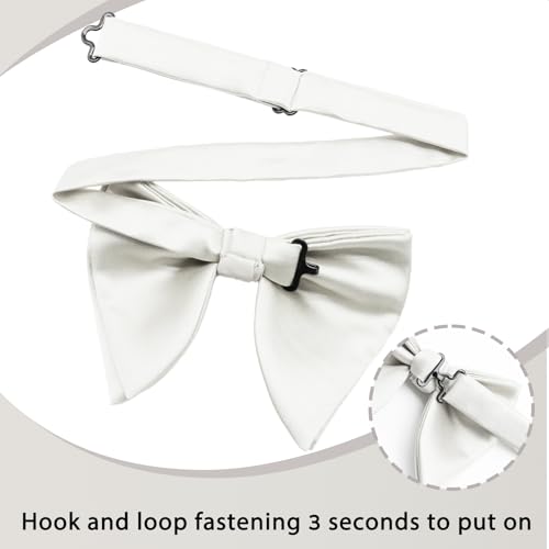 Image of Luckyvestir Oversized Bow Ties for Men, Pre Tied Clip on Men's Black Bowtie for Wedding Tuxedo Banquets Formal Wear