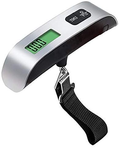 BSITFOWBSITFOW 10g to 50 kg - Luggage Scale Digital Weighing Travel Bag Weight Checker Hanging Weight Scale with Belt Silver
