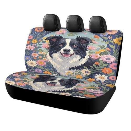 Funda para asiento trasero Border Collie Florals para viajar con tu perro en el coche