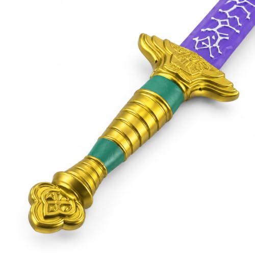Image of Wanna Party Korean Pop Fantasy Toy Sword, 26 Inch Purple Cosplay Prop Sword with Golden Handle for Costume Party, Birthday Gift, Stage Performance, Dance Theme & Party Dress-Up Accessory