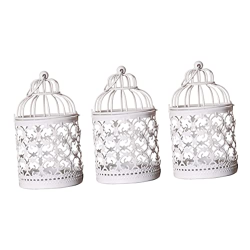 Cabilock 3 Pcs Hollow Bird Cage Candle Holder Simple Candleholder Creative Candlesticks Cage Candlestick Iron Candlesticks Tealight Stand Iron Art Candle Holder Home Adornment Iron Crafts
