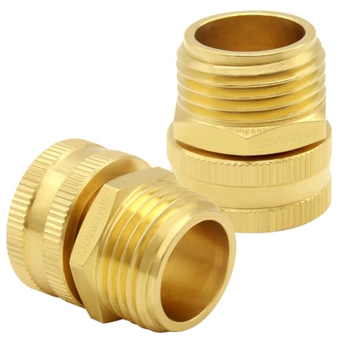 Joywayus 2PCS Brass Swivel Pipe Fitting 3/4" GHT Female x 3/4" GHT Male