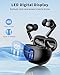 Wireless Earbuds, Bluetooth 5.4 Headphones with 50H Playback, Deep Bass Stereo Ear Buds Clear Calls with LED Power Display, IPX7 Waterproof, in-Ear Earphones with Mic for Phone/Android/iPad, Black