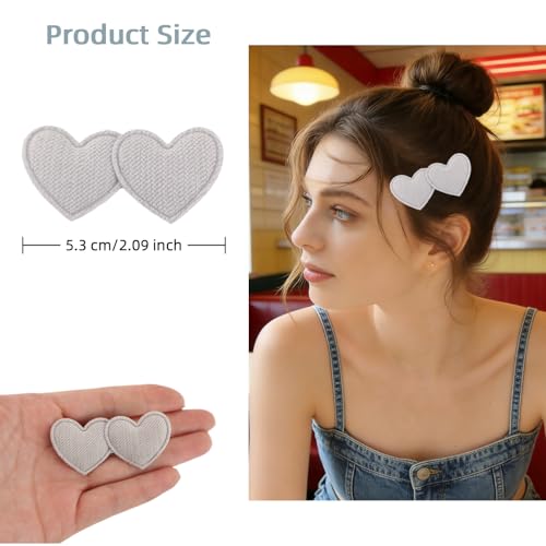 Set de 6 pinzas de cabello corazón rosa claro miniatura 4