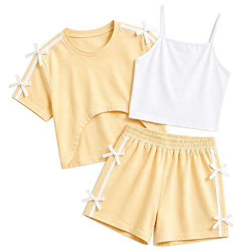 Woleroyir Girls Three-Piece Set Cute Casual