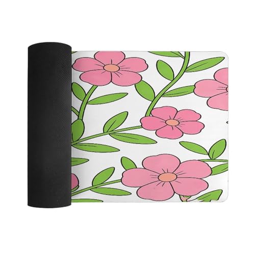 Line Pink Flower Desk Pad impermeable 30x60 cm miniatura 3