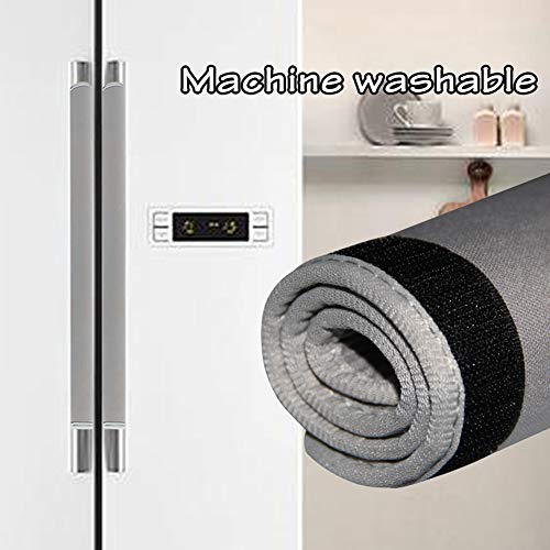 Miaowater 4 Pcs Refrigerator Door Handle Covers Kitchen Appliance Decor Handles Anti-Skid Anti-Static Protector Fridge, Dishwasher Oven Keep Off Fingerprints,Food Stains (Grey) #TOP5