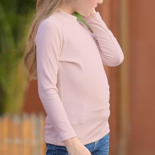 Girls' semi high Neck Long Sleeved Sweater, Comfortable and Versatile, Suitable for Outdoor School Daily wear3