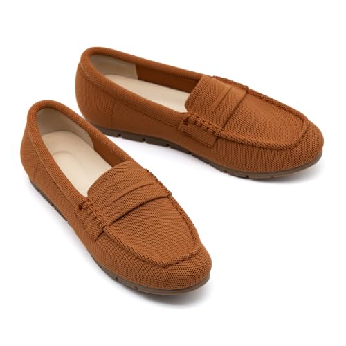 Image of Cvistpieo Loafers for Women Comfortable Dressy Casual Work Flats Lightweight & Breathable Slip On Walking Shoes Knit