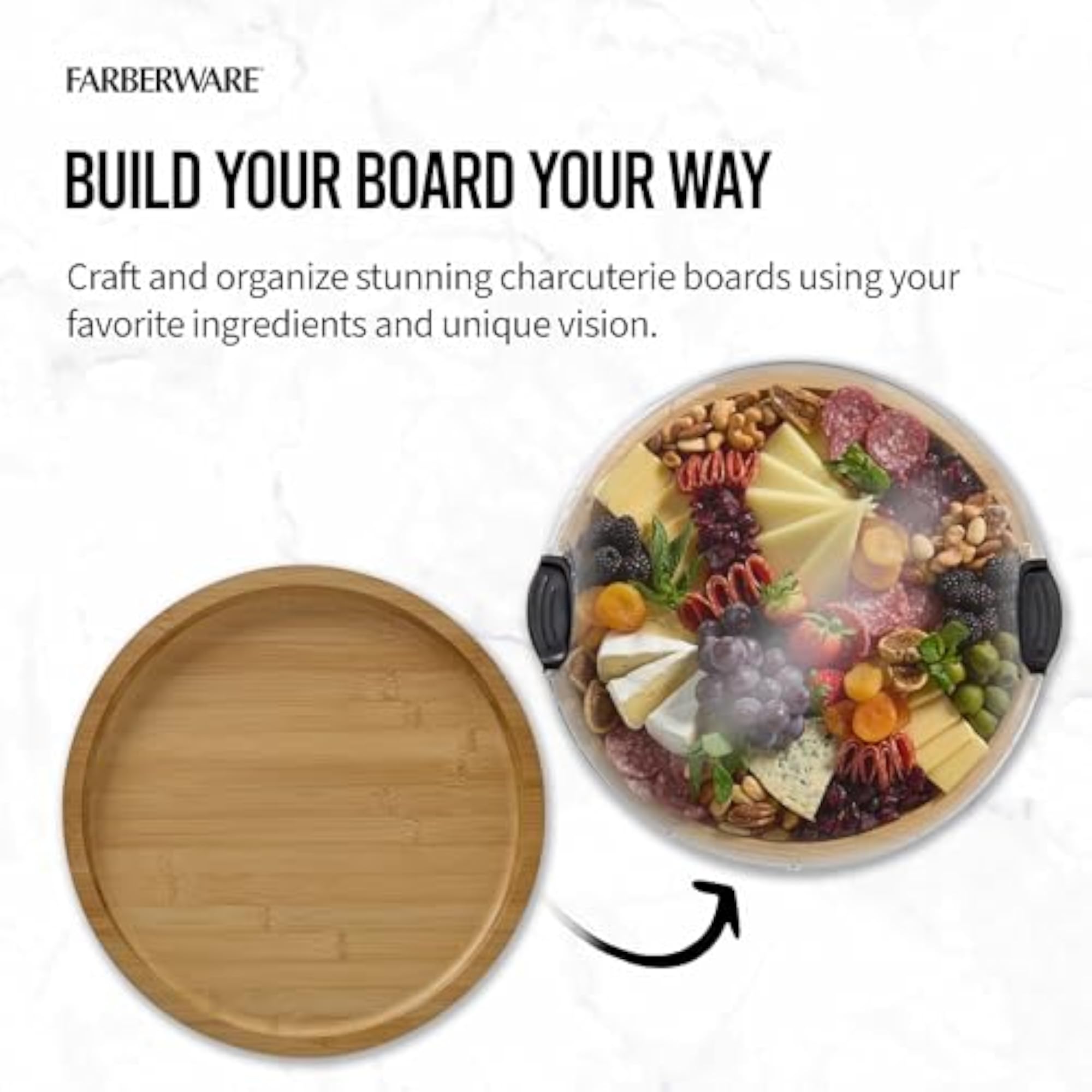 Bamboo Cutting Board with Compartment and Locking Lid