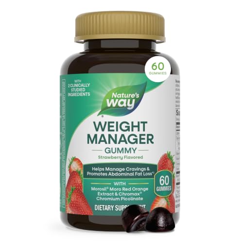 Nature's Way Weight Manager Gummy, Helps Manage Cravings*(1), 60 ct | Supports Energy Metabolism*, Promotes Abdominal Fat Loss*(1), 1,000 mcg Chromium Picolinate per Serving, Vegan, Strawberry - image 1