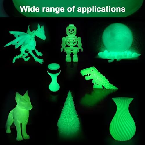 Image of 3D Printer Filament PLA Glow in The Dark Filament PLA 1.75mm 250g, 0.25kg Small Spool 3D Printing Luminous Filament 1.75mm Dimensional Accuracy + /- 0.02 mm, Fit Most FDM 3D Printers