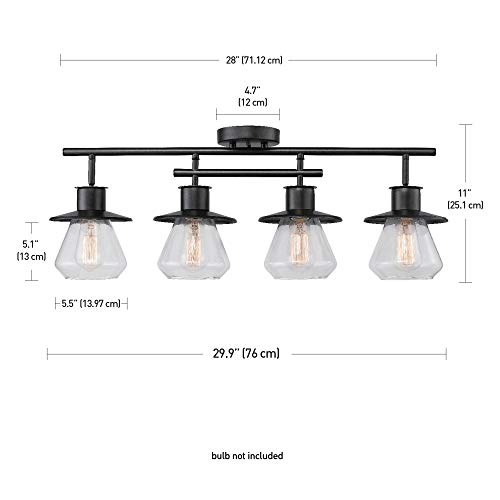 Globe Electric 59530 4-Light Track Lighting, Dark Bronze, Track Lighting, Track Ceiling Light, Track Lighting Kit, Ceiling Lights, Ceiling Light Fixture, Dining Light Fixture, 4 Bulb Kitchen Light #TOP2