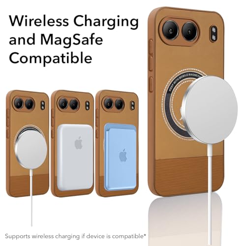 Image of Jkobi PU Leather Finish Back Cover Case for Oneplus Nord 4 (Professional Minimalist Texture | MagSafe Compatile | Camera Protection | Sleek Sober Formal)