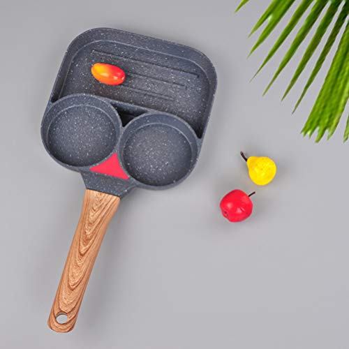 Frigideira para ovos Cabilock antiaderente, frigideira quadrada para ovos dividida, frigideira de li