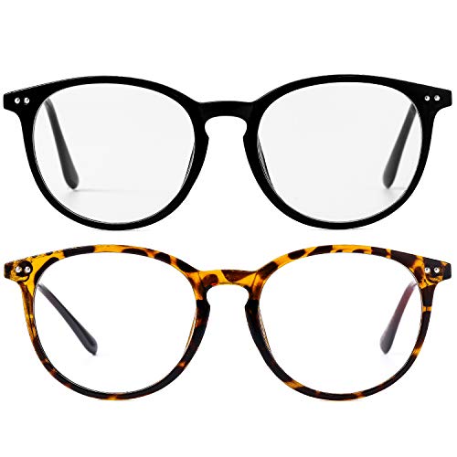 Image of Kursan Non Prescription Clear Lens Fake Glasses for Women Men Retro Round Plastic Frame Eyeglasses