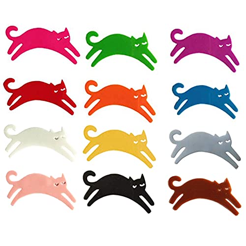 Wine Glass Charms Wine Glass Markers Cat Charms Silicone Drink Cup Bottle Label Mugs Tag Magnetic Theme Drink Markers and Tags for Party, Wedding, Tasting Events, Cocktails, Martinis, Champagne Flutes and More