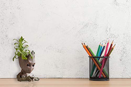 Boxiti Baby Groot Guardians of Galaxy Action Figure Flowerpot & Pens Holder for Home, Office Planter pots with Gift Groot Key Ring Model 3