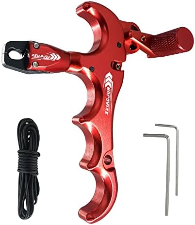 xxiaojun Compound Bow Aid Releaser and D Loop Rope,Adjustable Can Rotate 360° Thumb Release Bow Aluminum Alloy Aids,Archery Release Aids xxiaojun Compound Bow Aid Releaser and D Loop Rope,Adjustable Can Rotate 360° Thumb Release Bow Aluminum Alloy Aids,Archery Release Aids