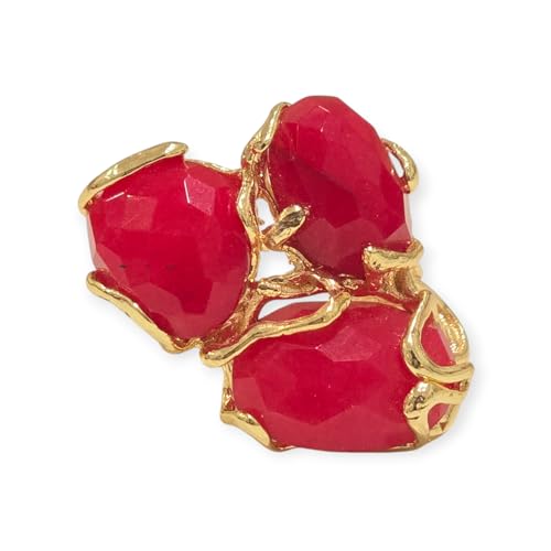 Bague artisanale en laiton doré avec pierre pour vos tenues d'été
