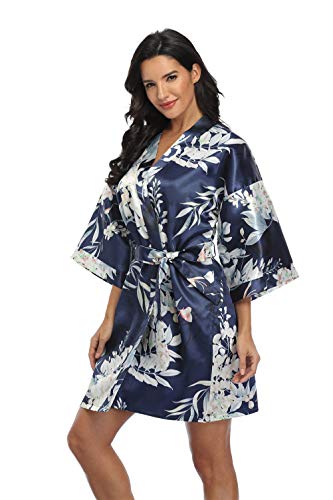 Image of Women's Pure Short Silky Robes Bridesmaid Bride Party Satin Robes Sleepwear