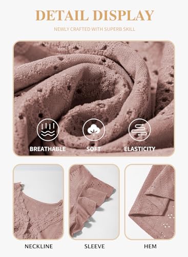 Image of Eytino Plus Size Dresses for Women Summer Ruffle Cap Sleeve Lace V Neck Embroidery Eyelet A Line Dress(1X-5X)