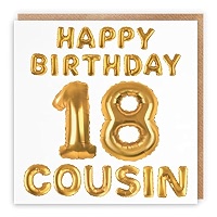 Hunts England - Biglietto di auguri per 18° compleanno per cugino – Happy Birthday – Special Cousin – Warning Official An Adult – Road Sign Collection – Standard – 148 x 148 mm