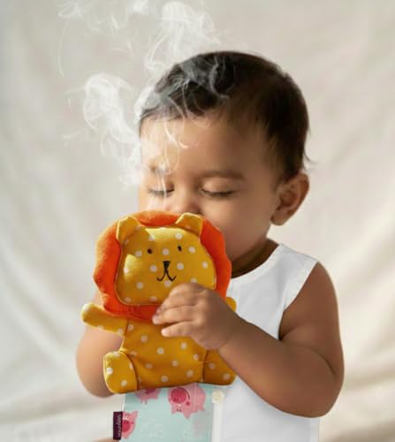 Image of Mumkin Lion Soft Toy New Born Baby Essentials 0-6 months, Ajwain Potli for Baby Cold and Cough Relief Products | Organic Cotton Toys for Babies Handmade Gifts, 1 Year Old Baby Girl Birthday Gift (Lion - Multicolor)