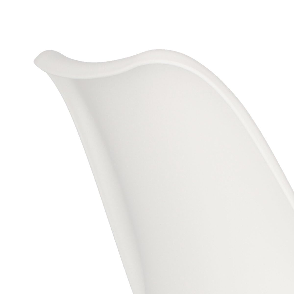 AC Design Furniture Sedia di design Emanuel, in plastica, dimensioni: 48,5 x 85,5 x 54 cm (larghezza x altezza x lunghezza), 4 pezzi, bianco e cromato, 80739