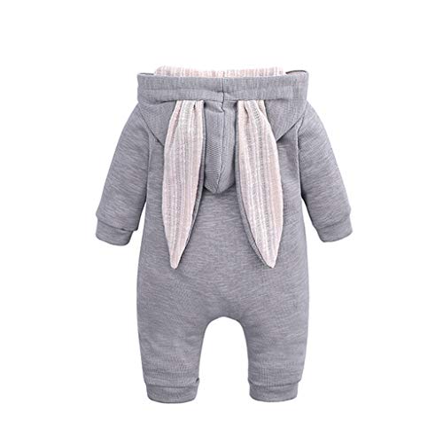 gazechimp Orelhas De Coelho Romper Macacão Outfits Roupas Bebê Meninos Meninas Infantil - Cinza (12-