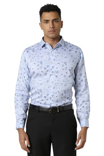 Image of Van Heusen Casual Printed Shirt for Men| Premium Cotton| Full Sleeves| Slim Fit |Breathable Fabric