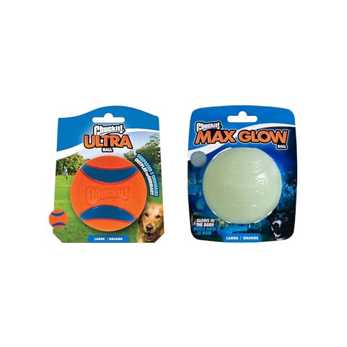 Image of Chuckit! Ultra Ball Dog Fetch Toy, Large 3in, Day and Night 2 Pack, Floats