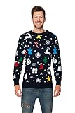 New Camp Ltd Womens Unisex Mens Jumper Christmas Xmas 2018 Novelty Fairisle Santa Party Sweater Jumper Santa Jingle Navy Exclusively to Sizes - S/M/L/XL/2XL/3XL/4XL