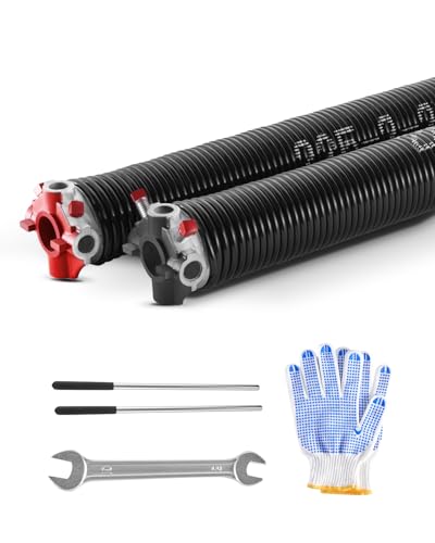 VEVOR Ressorts de torsion pour porte de garage, 1 paire, Φ5,72xΦ50,8x610 mm, 16000 cycles, revêtement noir électrophorétique pour remplacement, barres...