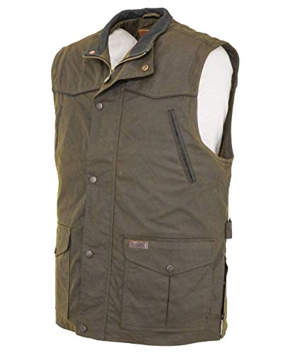 Image of Outback Trading Company Men's 2154 Magnum Waterproof Breathable Fleece Lined Cotton Oilskin Outdoor Vest