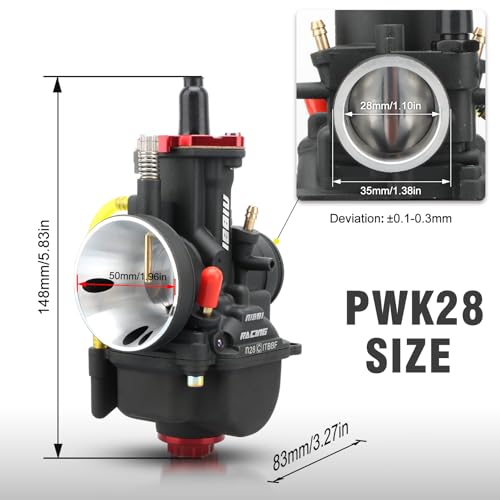 Image of NIBBI Carburetor PWK28 fit Motorcycle Engine with 28mm Carb Jets for DirtBike MiniBike Pit Bike GY6 ATV