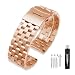 Brushed Stainless Steel Watch Band Strap 18mm/20mm/22mm/24mm/26mm Double-Lock Clasp for Men Women Black/Silver