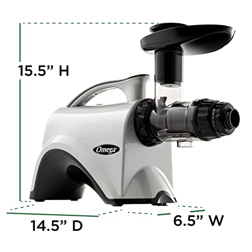 Omega Nc800Hds Cold Press Juicer Machine, Vegetable And Fruit Juice Extractor And Nutrition System, Dual-Stage Slow Masticating Juicer, 150 W, Silver #TOP6