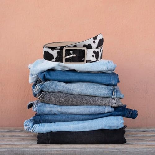 Cow Print Belt Animal Print Belt Leather Waist Strap Womens Dress Accessories for Pants and Dresses Decoration3