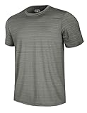 GEMYSE Men's Running Short Sleeve Shirt Sun Protection Quick Dry Moisture Wicking T-Shirts UPF 50+ for Workout (Heather Gray,XX-Large)