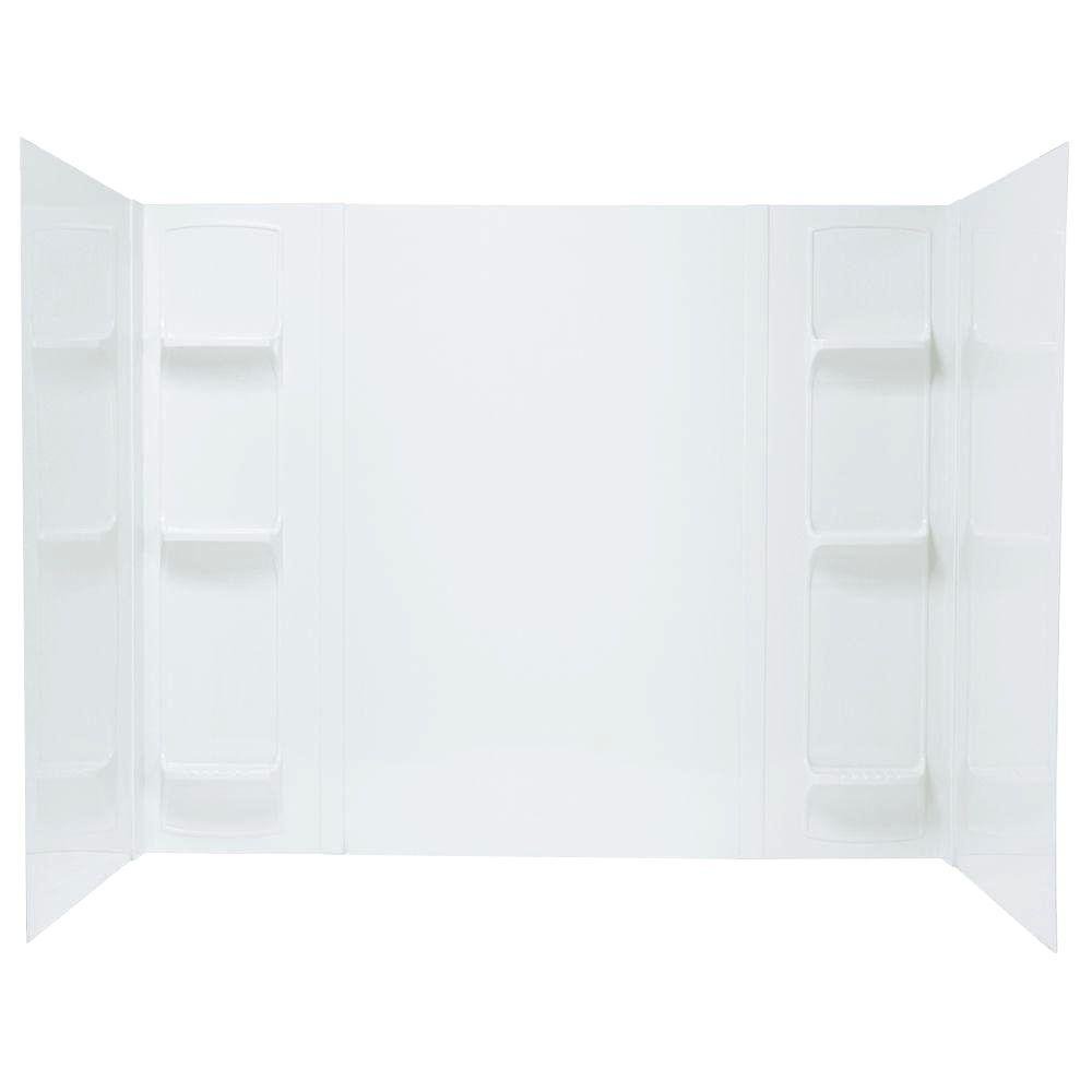 Mustee Durawall Fiberglass Bathtub Wall Surround White